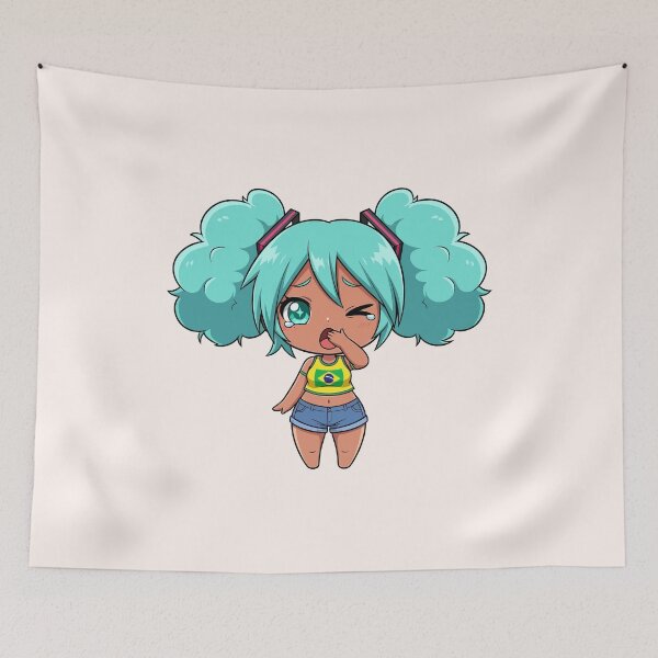 Item preview, Kawaii Brazil Miku Chibi Cute Brazilian Anime Beach Girl Fanart designed and sold by StudioJohan.