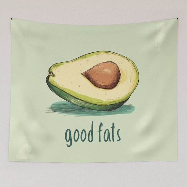Item preview, Good Fats Avocado Art designed and sold by TomiMono.