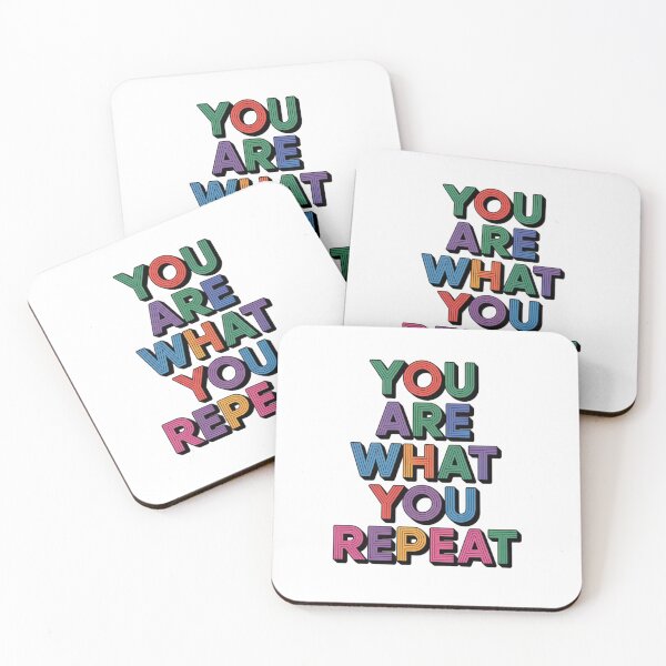 Item preview, You Are What You Repeat – Colorful Habit Building Quote designed and sold by ArtByYunus.