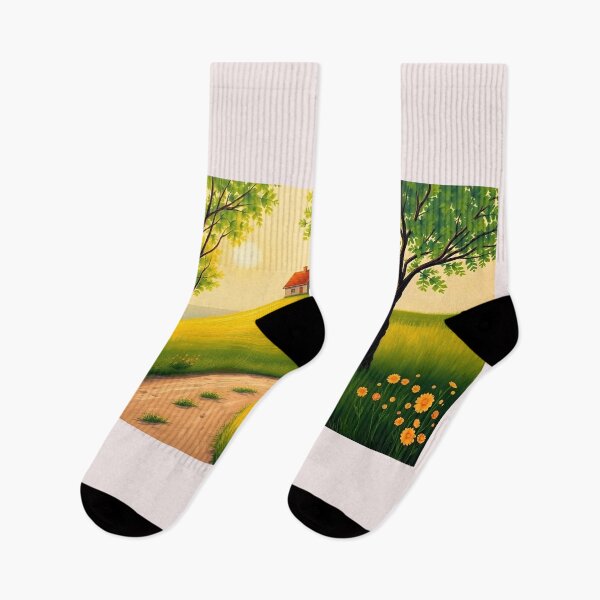Item preview, Sunny Countryside Path with Cozy Cottage – Peaceful Landscape Digital Art designed and sold by K@Whimsical cottagecore.