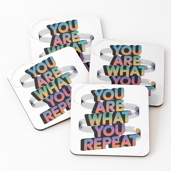 Item preview, You Are What You Repeat – Colorful Habit Building Quote designed and sold by ArtByYunus.