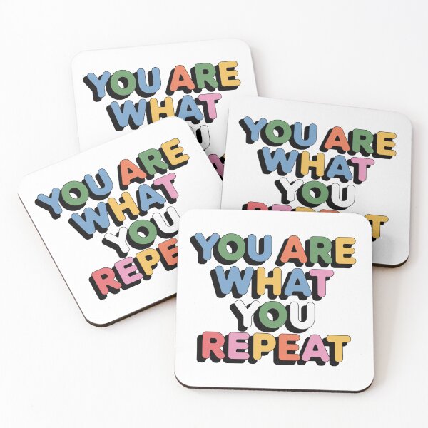Item preview, You Are What You Repeat – Colorful Habit Building Quote designed and sold by ArtByYunus.