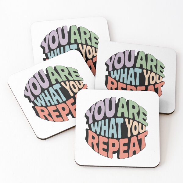Item preview, You Are What You Repeat – Colorful Habit Building Quote designed and sold by ArtByYunus.