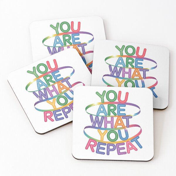 Item preview, You Are What You Repeat – Colorful Habit Building Quote designed and sold by ArtByYunus.