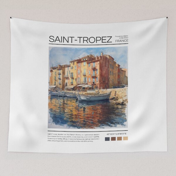 Item preview, Saint-Tropez - France - Watercolor  designed and sold by StudioRedKoala.