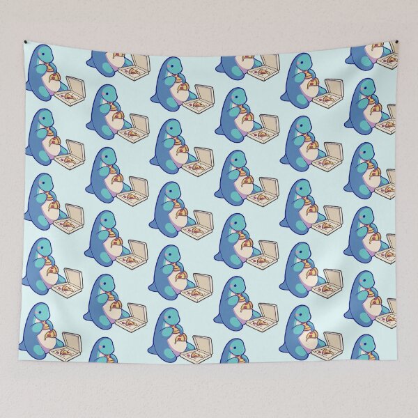 Item preview, Cute dino with pizza, dinosaur, hugadino designed and sold by hugadino.