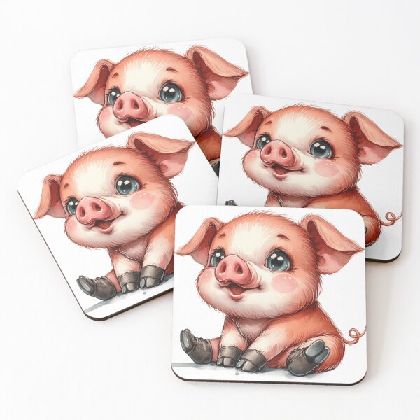 Item preview, Whimsical BABY PIG – Surreal Farm Animal Art designed and sold by WHITE FLAME PRINTS.