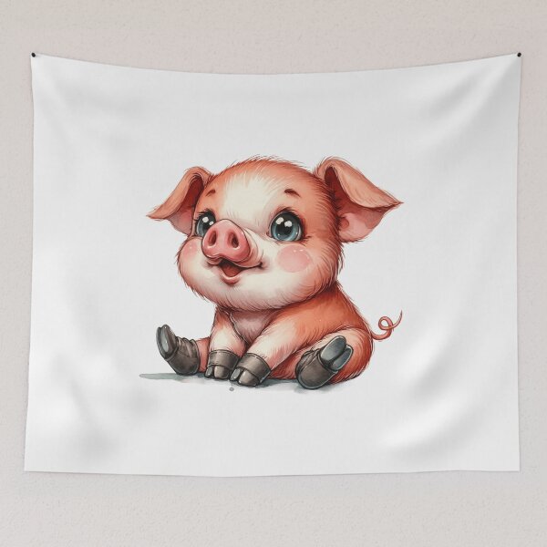 Item preview, Whimsical BABY PIG – Surreal Farm Animal Art designed and sold by WHITE FLAME PRINTS.