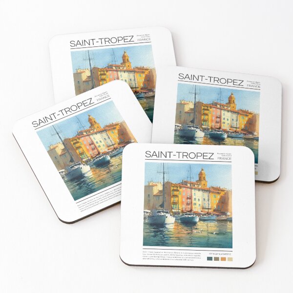 Item preview, Saint-Tropez - France - Watercolor  designed and sold by StudioRedKoala.