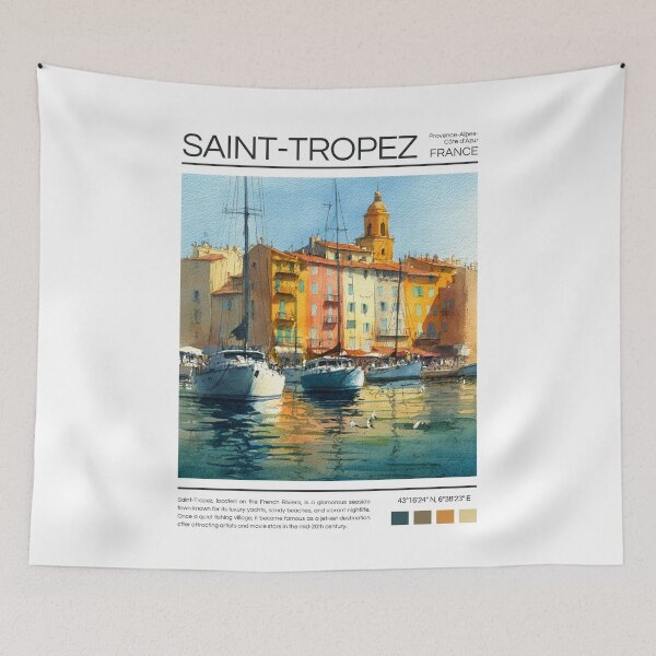 Item preview, Saint-Tropez - France - Watercolor  designed and sold by StudioRedKoala.