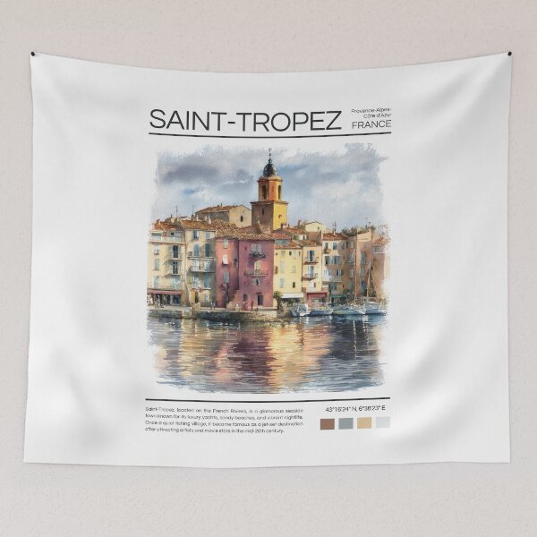 Item preview, Saint-Tropez - France - Watercolor  designed and sold by StudioRedKoala.