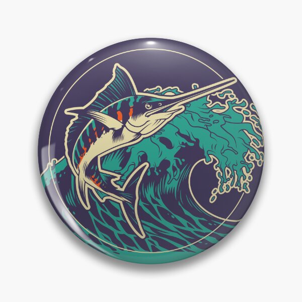Item preview, Flashy Marlin with Splashy Crashing Waves designed and sold by wickedpretty.