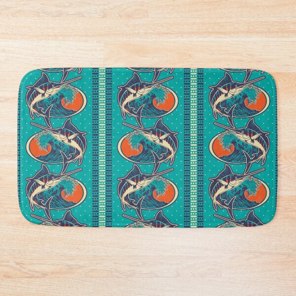 Item preview, Flashy Marlin with Splashy Crashing Waves designed and sold by wickedpretty.
