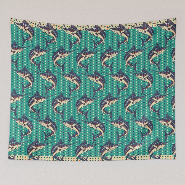 Item preview, Flashy Marlin with Splashy Crashing Waves designed and sold by wickedpretty.