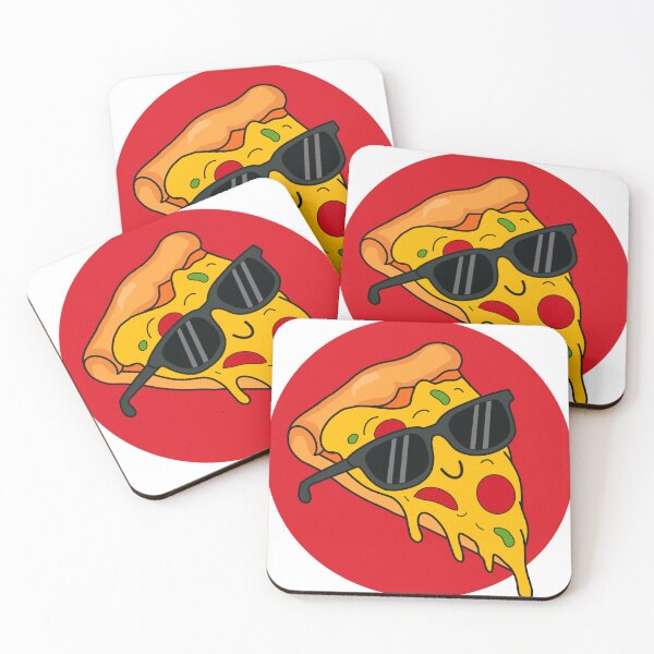 Item preview, A slice of pizza on a red background designed and sold by Katy-Pretty-Art.