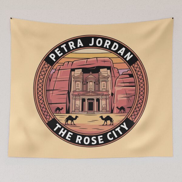 Item preview, Petra Jordan Adventure Badge – Desert Sunset Camel Patch Design designed and sold by Timeless Design.