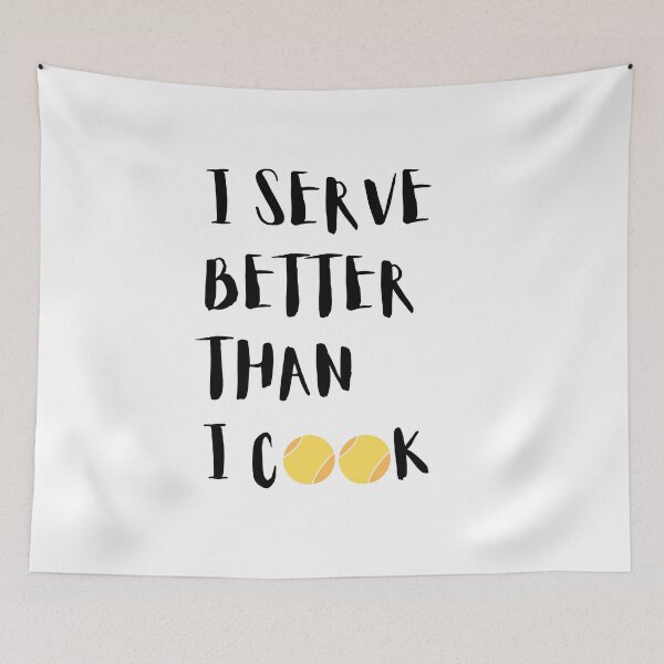 Item preview, Design "I serve better than I cook" for beach tennis designed and sold by AREYA Beach Sportswear.