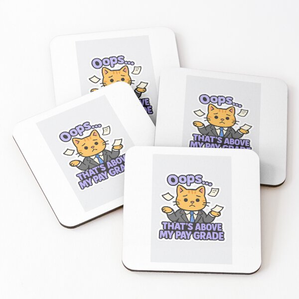 Item preview, Above My Pay Grade – Funny Office Cat Sticker designed and sold by Iyna456.
