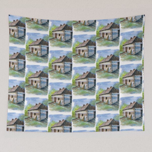 Item preview, Rustic Log Cabin: A Cozy Watercolor Countryside Home designed and sold by kkjustpaint.
