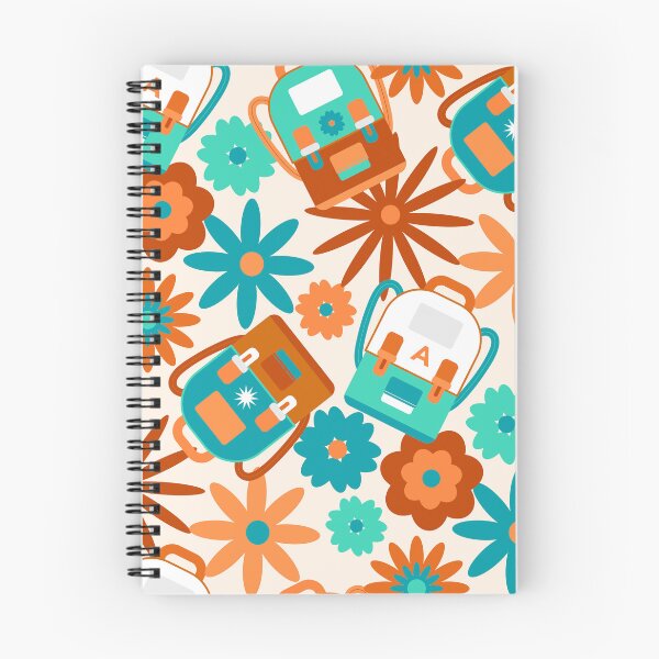 Item preview, Retro Floral Backpacks Pattern for School Notebooks designed and sold by FestivityFinds.