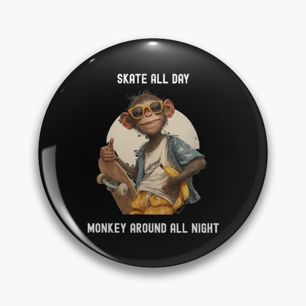 Item preview, Skate All Day Monkey Around All Night Funny Gifts for Monkeying Around designed and sold by WearwolfStudio.