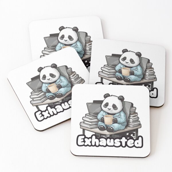 Item preview, Too Tired Panda Coffee Cute Lazy Morning Sticker Premium Cool Reloaded Trendy Best Gift designed and sold by Imaginarium of Chaos falcon88 .