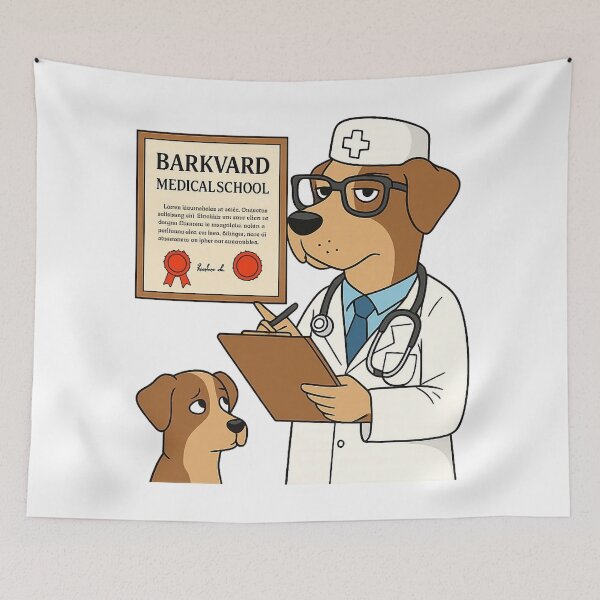 Item preview, Funny Judgmental Dog Doctor Cartoon – Vet Humor Dogtor Tee designed and sold by Uglyandcute.