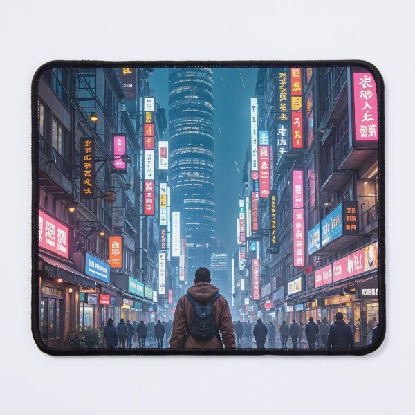 Item preview, Futuristic cyberpunk city wallpaper designed and sold by Planet Utoppia.