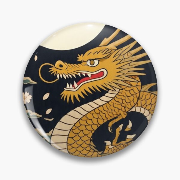 Item preview, Golden Moon Dragon – Ukiyo-e Japanese Fantasy Art designed and sold by Vandy Fullam.