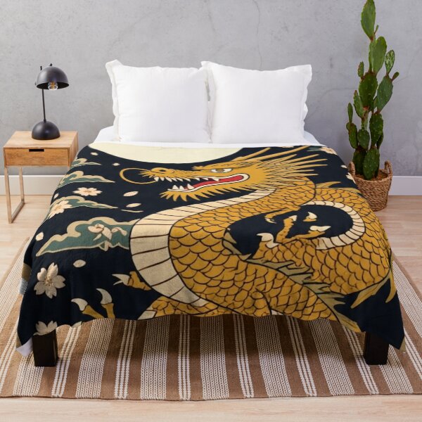 Item preview, Golden Moon Dragon – Ukiyo-e Japanese Fantasy Art designed and sold by Vandy Fullam.
