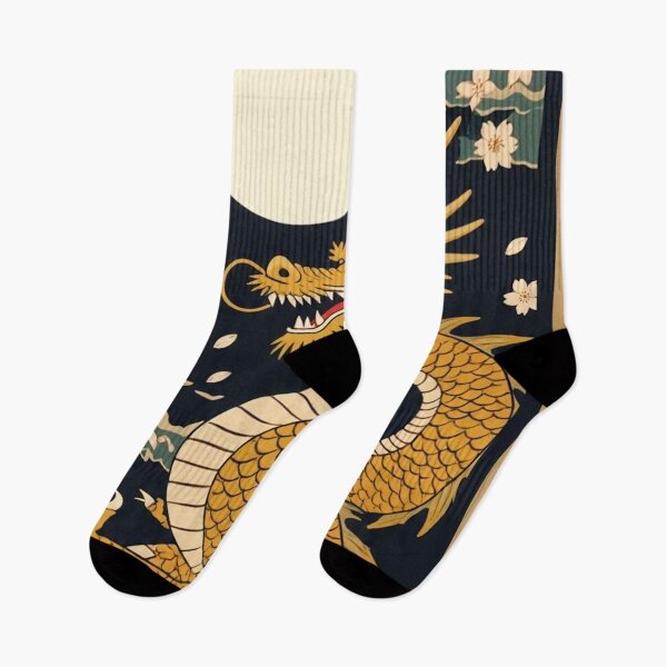 Item preview, Golden Moon Dragon – Ukiyo-e Japanese Fantasy Art designed and sold by Vandy Fullam.