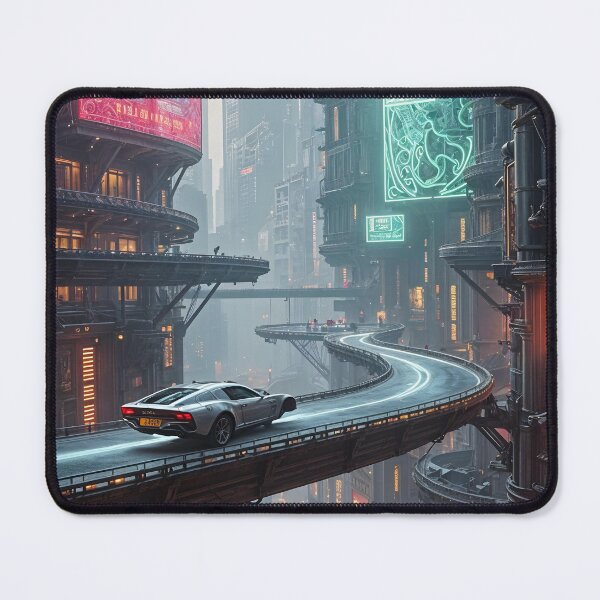 Item preview, Futuristic cyberpunk city wallpaper designed and sold by Planet Utoppia.