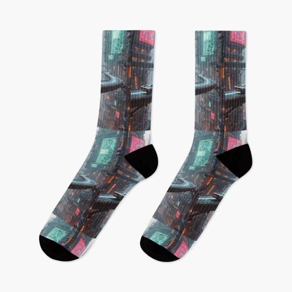 Item preview, Futuristic cyberpunk city wallpaper designed and sold by Planet Utoppia.
