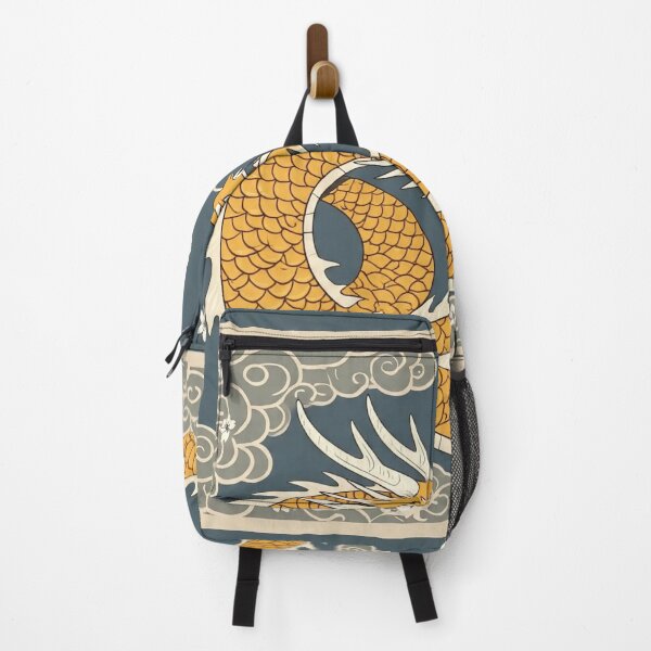 Item preview, Vintage Gold Japanese Dragon – Moonlit Ukiyo-e Print designed and sold by Vandy Fullam.