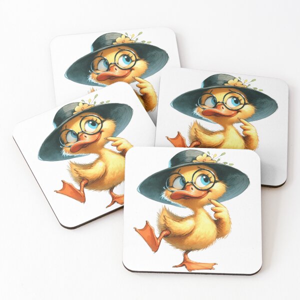 Item preview, Whimsical BABY DUCK with BIG HAT – Surreal Farm Animal Art designed and sold by WHITE FLAME PRINTS.