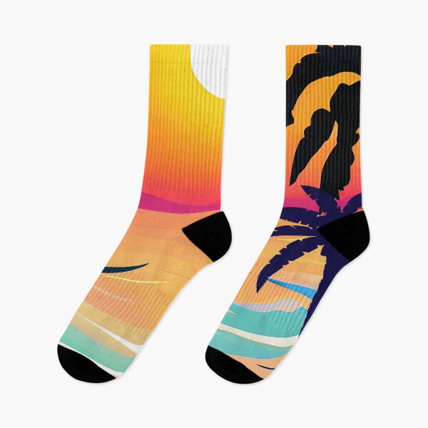 Item preview, Tropical Sunset Windsurfing Beach Scene Sticker designed and sold by FestivityFinds.
