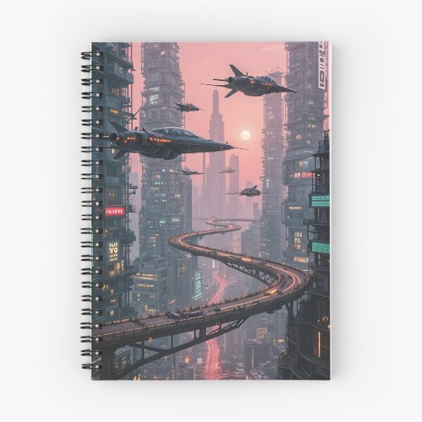 Item preview, Futuristic cyberpunk city wallpaper designed and sold by Planet Utoppia.