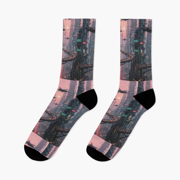 Item preview, Futuristic cyberpunk city wallpaper designed and sold by Planet Utoppia.