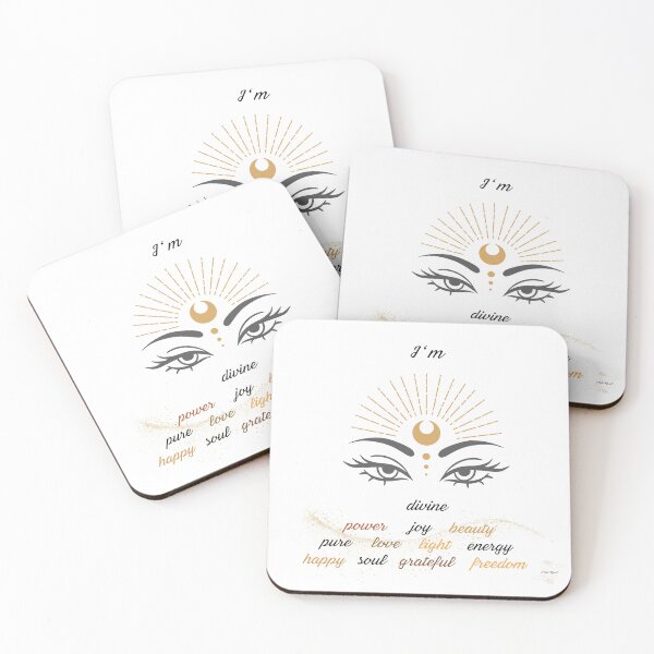 Artikelvorschau, Ich bin göttliche Lichtliebe – Mystisches Boho-Affirmations-Augen- und Mond-Design entworfen und verkauft von MilaRitual.