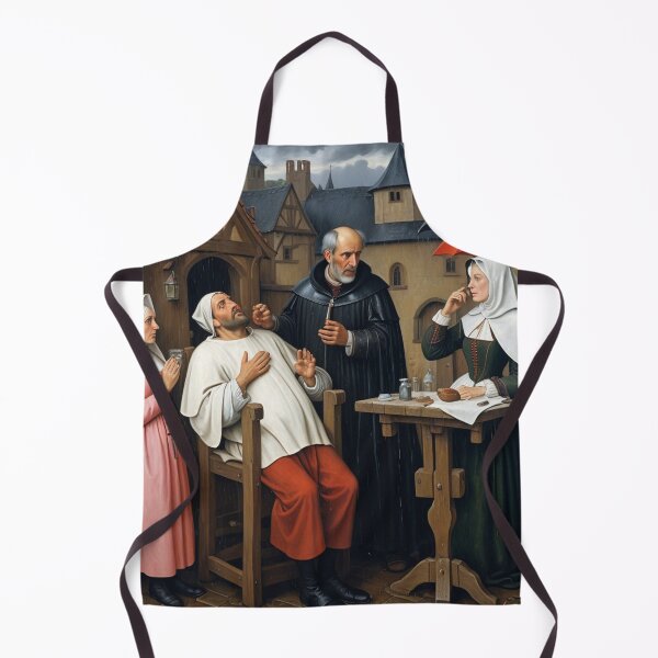 Item preview, An original oil painting of a medieval doctor with a patient designed and sold by KALEIDOSCOPE UK.