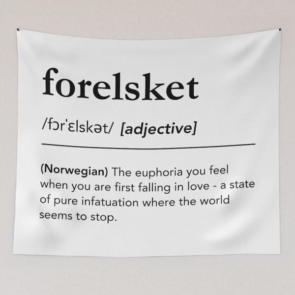 Item preview, Forelsket | Danish Definition of Falling in Love designed and sold by lagunaklein.