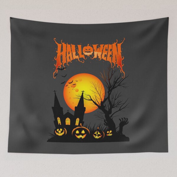 Item preview, Spooky Halloween Night Haunted House & Pumpkins Design designed and sold by MP-GRAPHIXS.
