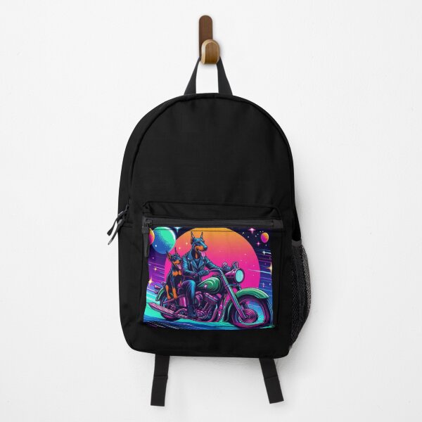 Item preview, Doberman riding classic motorcycle designed and sold by Dogandesighn.