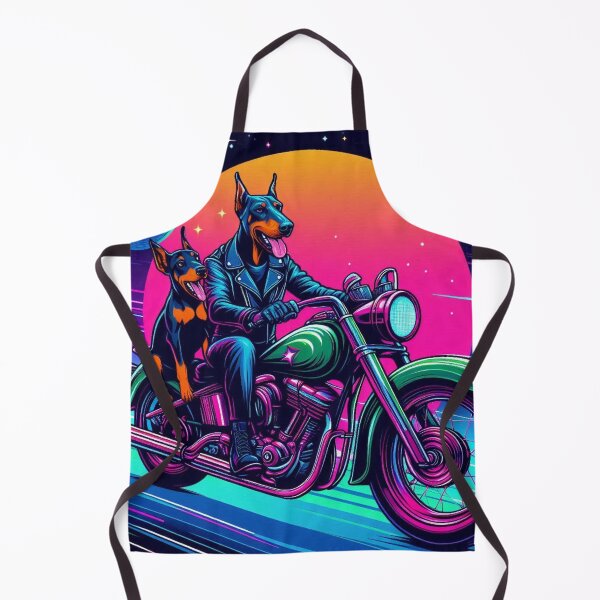 Item preview, Doberman riding classic motorcycle designed and sold by Dogandesighn.