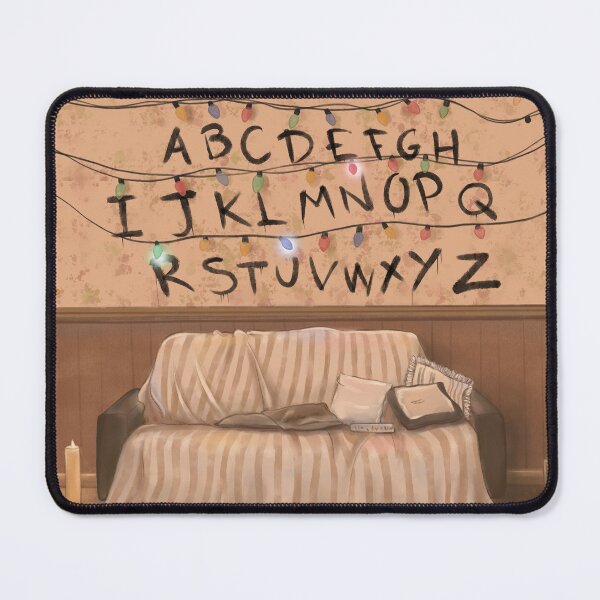Item preview, RUN Message Wall – Joyce Byers' Living Room with Alphabet Lights & Vintage Sofa designed and sold by CreativeBu.