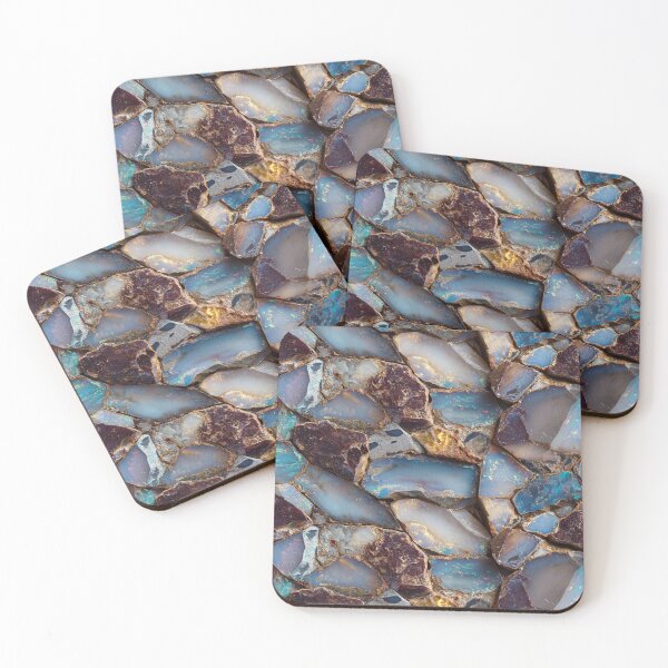 Item preview, iridescent blue opal gemstone in rock matrix designed and sold by EarthenEmbers.