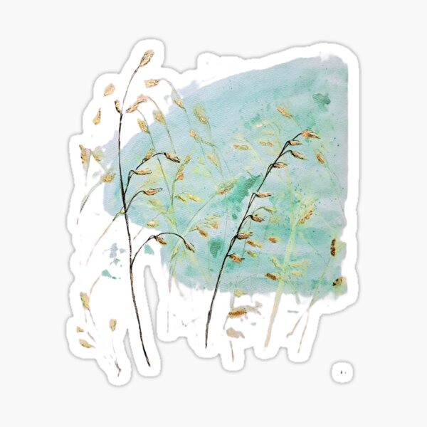 Item preview, Golden Harvest on Mint: A Minimalist Botanical Watercolor designed and sold by kkjustpaint.
