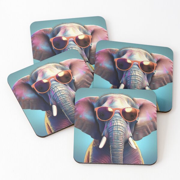 Artikelvorschau, Vergiss deine Brille nicht - Stylischer Hipster-Elefant entworfen und verkauft von Becky-Poppins.