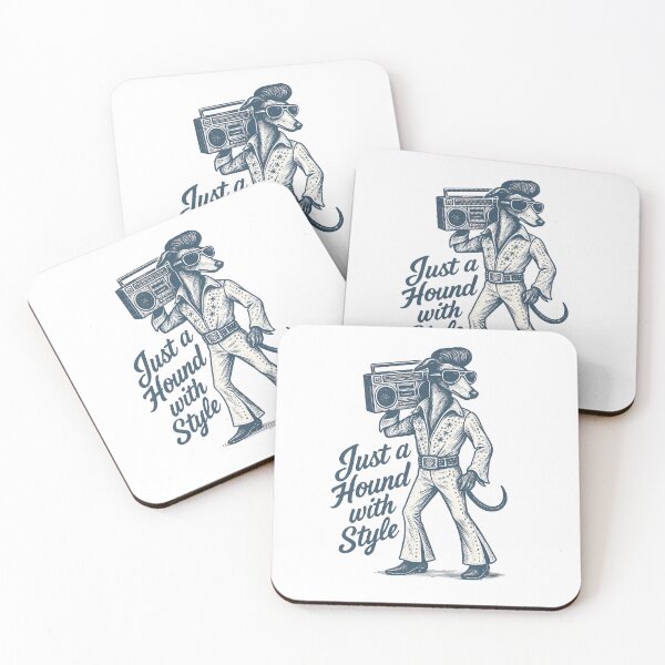 Item preview, Retro Hound in Elvis Suit with Boombox Illustration designed and sold by Sonchai Paladsai.