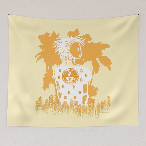 Item preview, Bitcoin & Coffee under palm trees - orange designed and sold by Silvernuit.